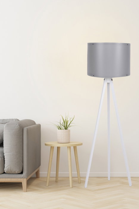 Opviq Lámpara de pie Escandinava Gris y Blanco
